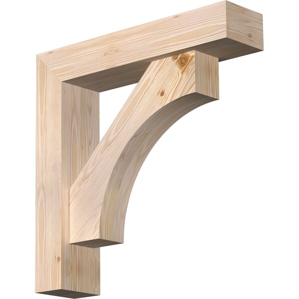 Ekena Millwork Westlake Block Smooth Bracket w/ Offset Brace, Douglas Fir, 5 1/2"W x 24"D x 24"H BKT0604X24X24WTL05SDF - main